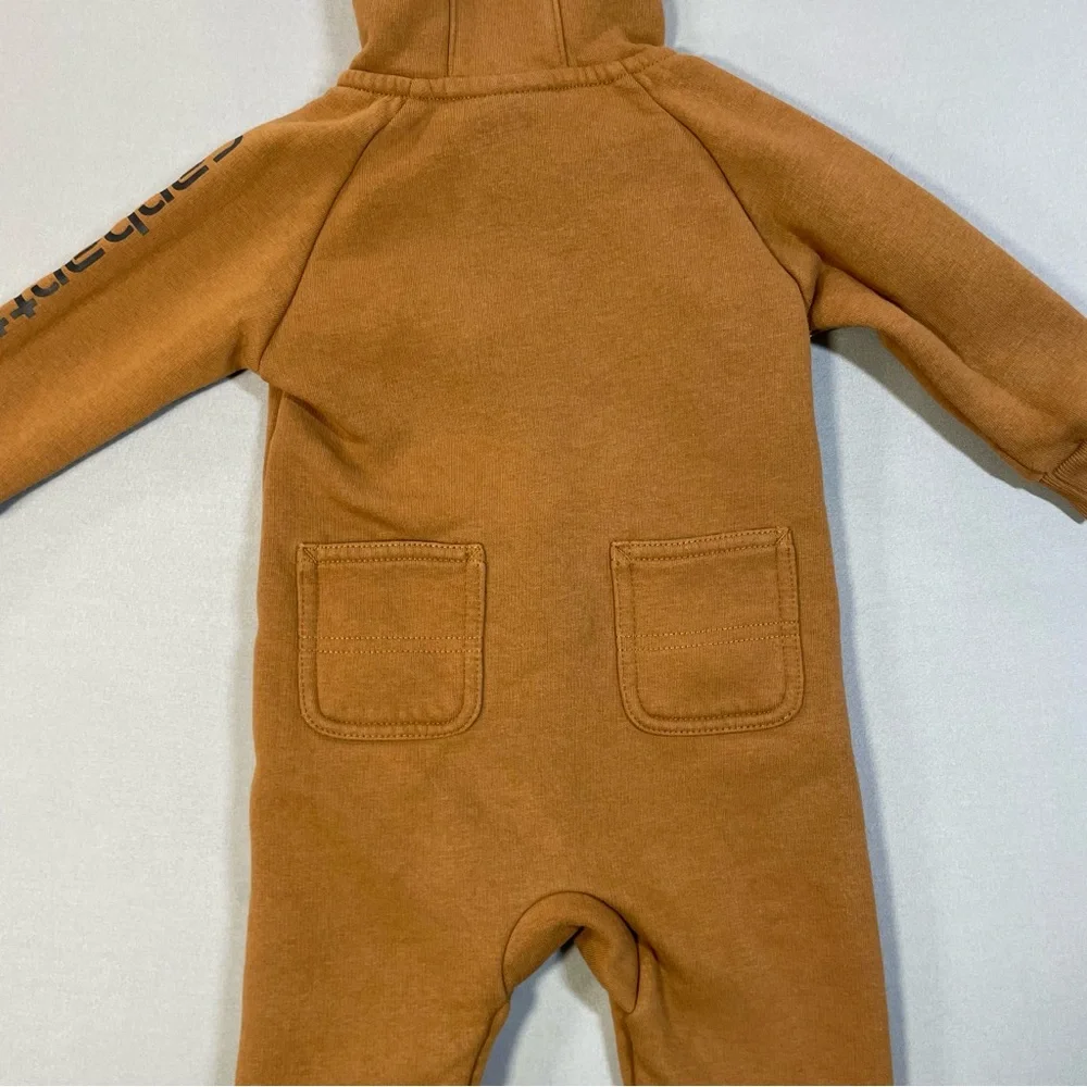 Carhartt Infant Fleece Zip Front Long Sleeve Coverall, Attached Hood - 9 Months